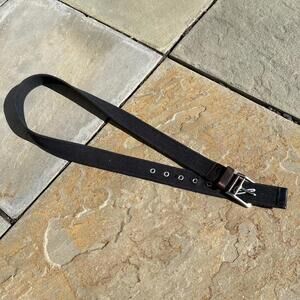 Nike Black Canvas Brown Leather Belt